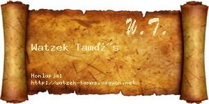 Watzek Tamás névjegykártya